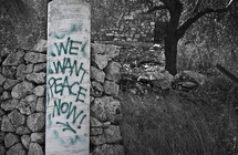 we want peace now graffiti 
