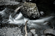water flowing over rocks in a creek