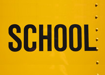 school sign on a school bus 