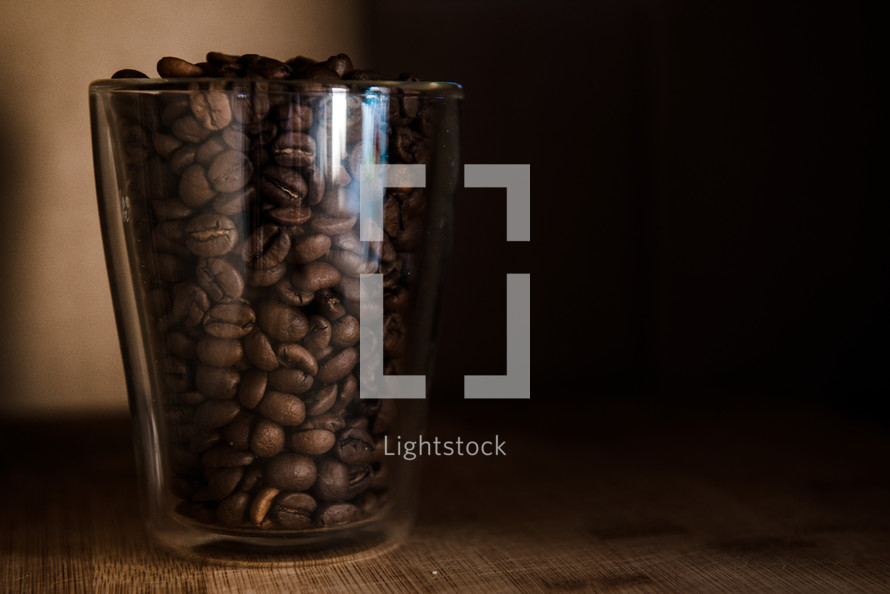 coffee beans in a glass 