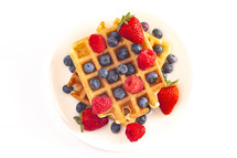 berries and waffles 