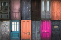 colorful doors background 