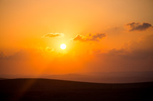 sunset over the desert in Israel 
