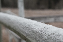 frost on a railing 