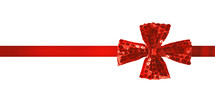 Christmas gift with red ribbon background 