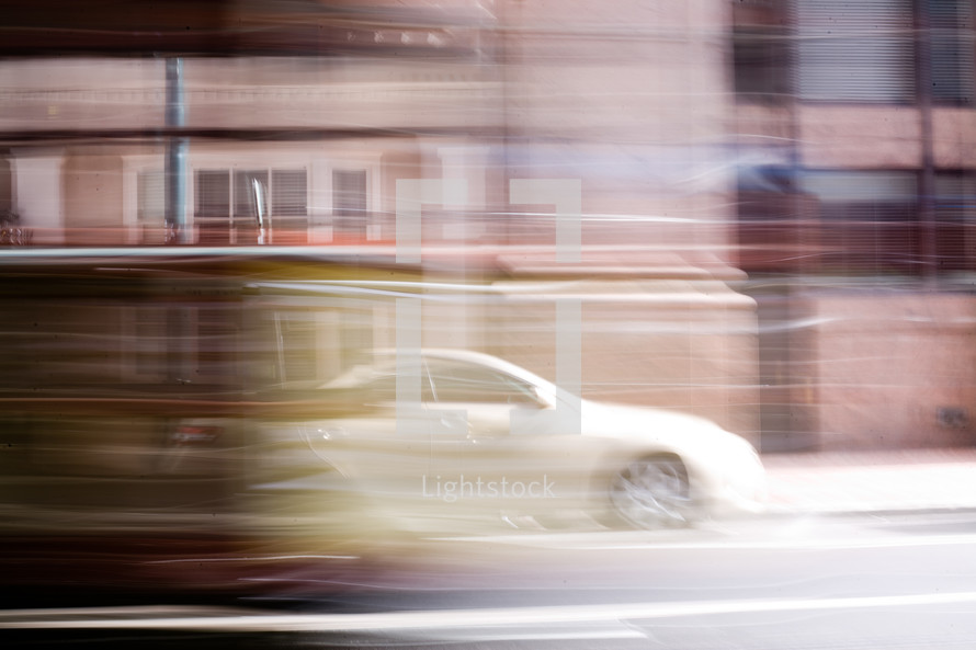 blur of a passing car 