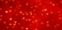 bokeh hearts on red 