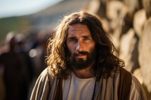 Realistic and "historical" Jesus Christ in the streets