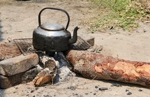 kettle over a fire 