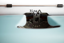 blog, typography, typewriter, blue, print, blogging 