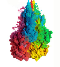rainbow of ink in water 