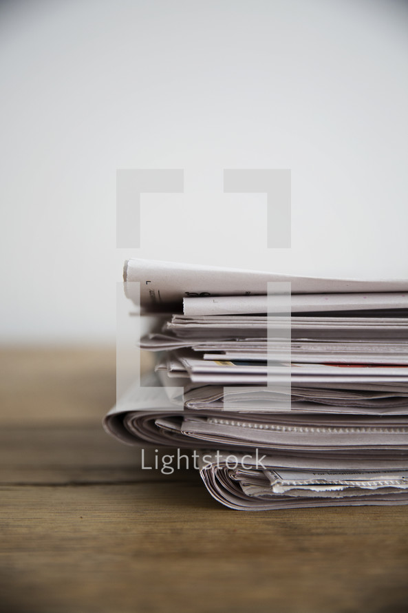 stack of newspaper 