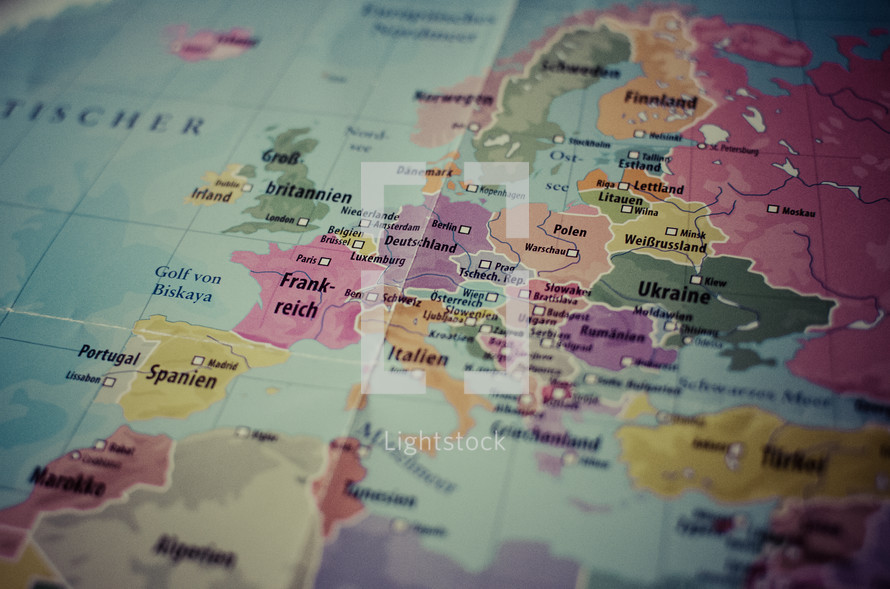 world map of Europe 