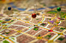 A game marker on a map board game