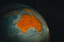 Australia on a globe 