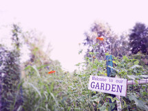 Welcome to our Garden sign 