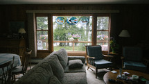 interior of a lake cabin 