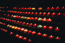 prayer candles in a cathedral 