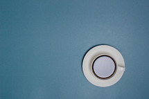 coffee cup on a blue background