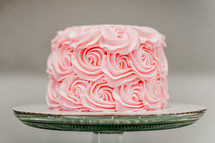 pink icing on a cake 