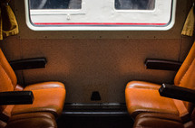 empty vintage train seats