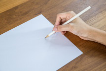 writing on blank paper 