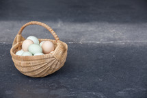 basket full of eggs 