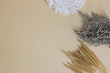 dried lavender and fuzzy grasses on tan 