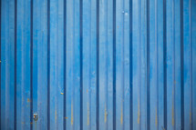 blue corrugated metal wall background 