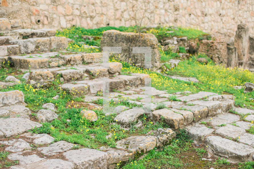 stone steps outdoors in the Holy Land 