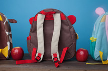 preschool book bags and apples 