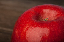 Close-up of a bright red apple.