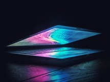 glowing laptop computer 