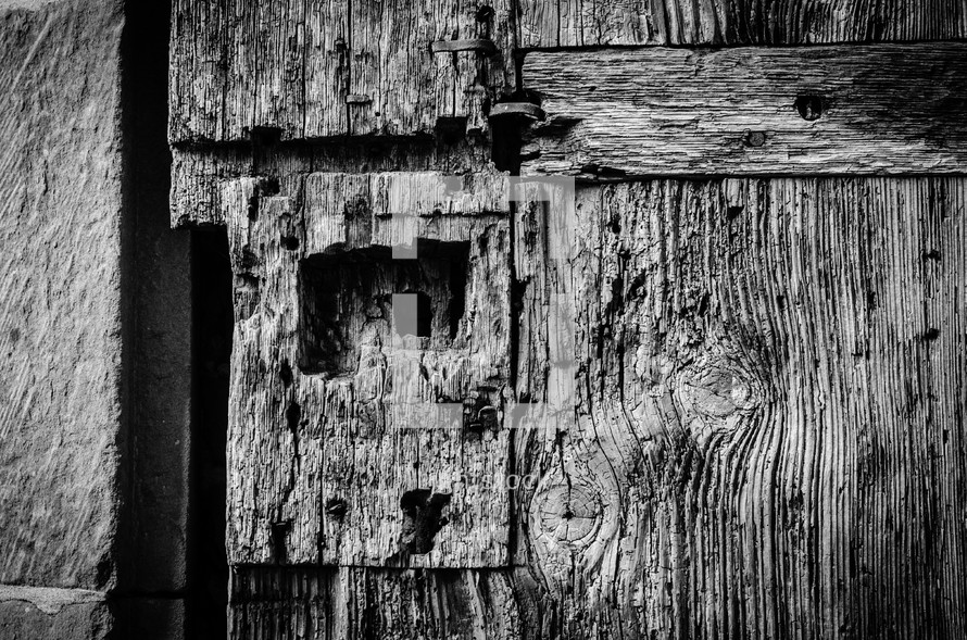 wood on a door 