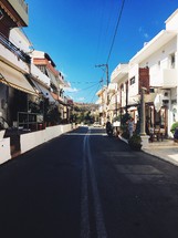 a narrow street in Greece 