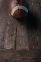 a football on wood 