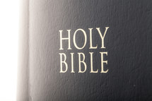 Close-up of the front of a Bible.