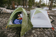 sleeping in tents 