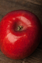 Close-up of a bright red apple.