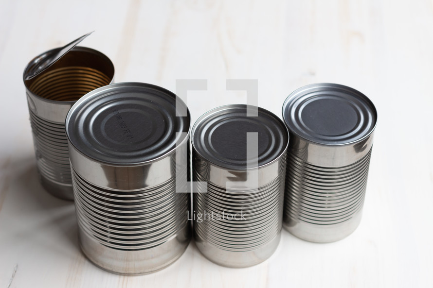 canned goods on a white background 