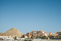 Mountain and a village in Cabo San Lucas.