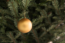 gold Christmas ball ornament 