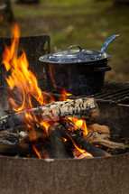 cooking over a campfire 