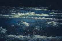 rushing water in a river 