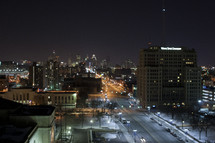 a city at night 