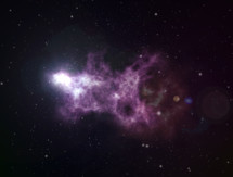 Space still background with small nebula and stars