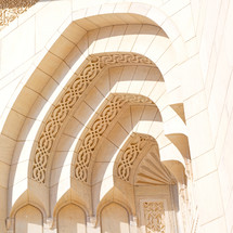 arches on a mosque in Oman 