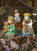 three kings figurines for a Nativity scene 