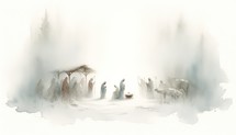 Visit of the Wise Men. Life of Christ. Watercolor Biblical Illustration