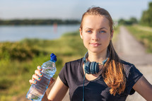 jogger with a water bottle 